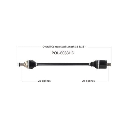 Wide Open Heavy Duty CV Axle for POL HD REAR L/R RZR XP/XP4 TURBO S 19 POL-6083HD